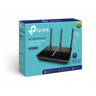 TP-LINK ARCHER VR600, AC1600, 4 Port GigaBit, Dual Band Wifi, 1300Mbps, 3xAnten, 3G-4G USB Desteği, VDSL2, ADSL2+ MODEM